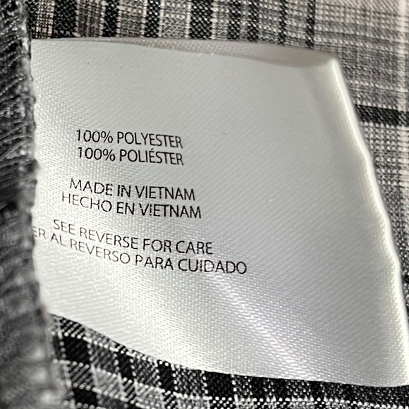 ORVIS Men’s Short Sleeve Black Gray & White Plaid Shirt Size L 100% Polyester - Picture 7 of 11